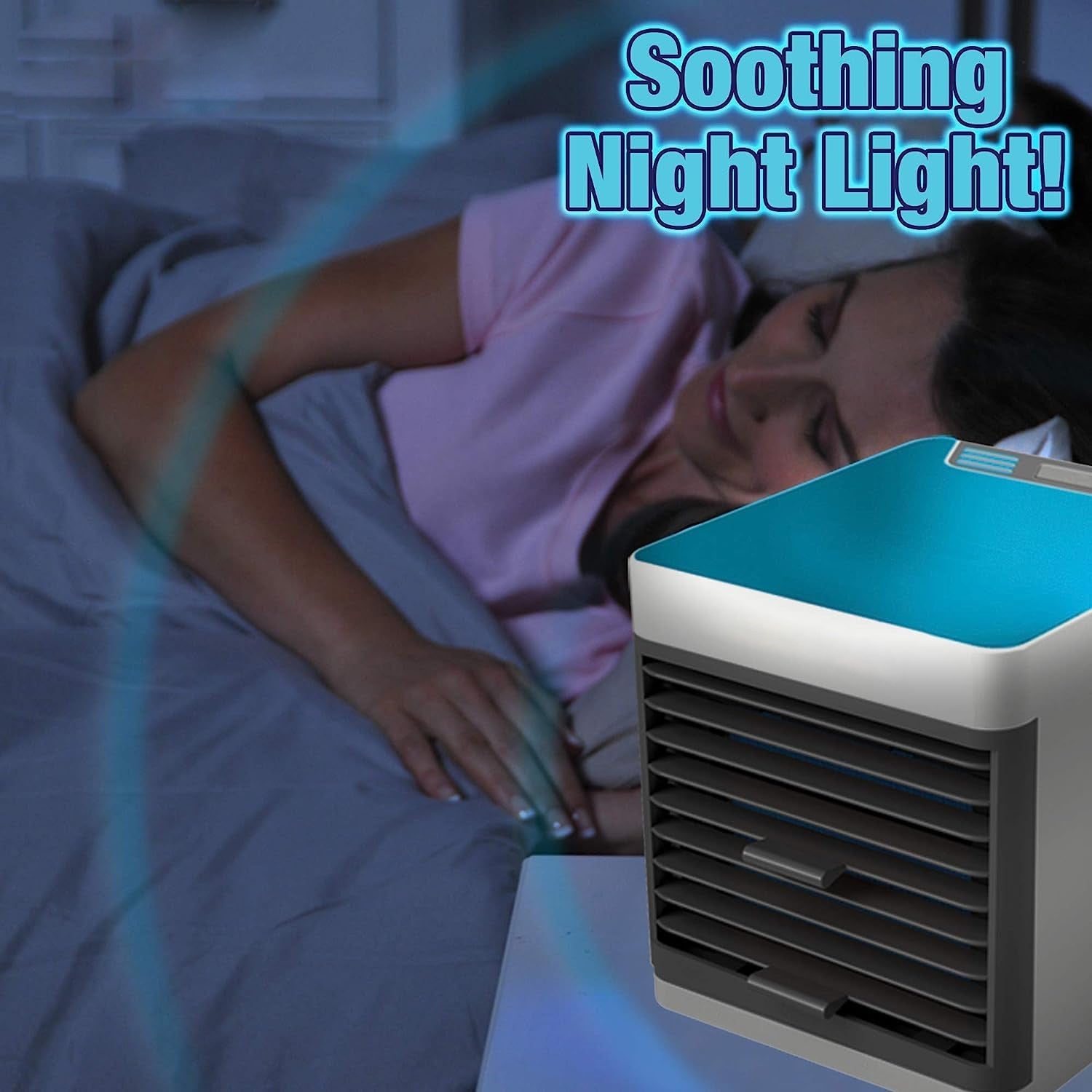 1464 Mini Portable Air Cooler, Personal Space Cooler Easy to fill water and mood led light and portable Air Conditioner Device Cool Any Space like Home Office DeoDap 1464 Mini Portable Air Cooler, Personal Space Cooler Easy to fill water and mood led light and portable Air Conditioner Device Cool Any Space like Home Office DeoDap